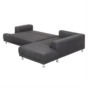 Ecksofa Botones (mit Schlaffunktion) Web Granit - Longchair davorstehend rechts