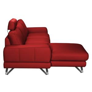 Ecksofa Bradley Longchair davorstehend links - Karminrot