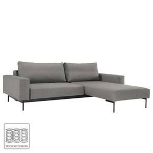 Ecksofa Bragi Webstoff (mit Schlaffunktion) - Stoff Flashtex: Light Grey