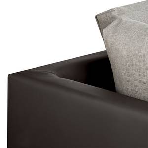 Canapé d'angle Brandon Cuir synthétique marron foncé - Méridienne à gauche (vue de face)