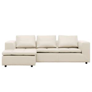 Ecksofa Brooklyn II Echtleder Echtleder Neka: Creme - Longchair davorstehend links