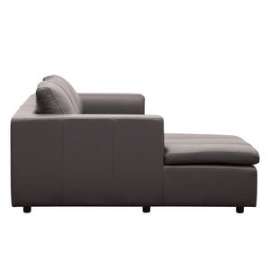 Ecksofa Brooklyn II Echtleder Echtleder Neka: Grau - Longchair davorstehend links