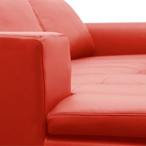 Ecksofa Brooklyn II Echtleder Echtleder Neka: Rot - Longchair davorstehend links