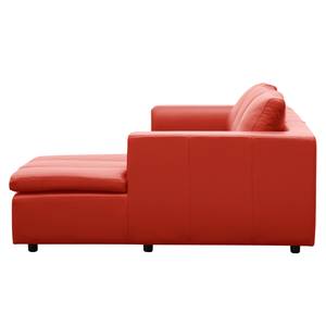 Ecksofa Brooklyn II Echtleder Echtleder Neka: Rot - Longchair davorstehend rechts