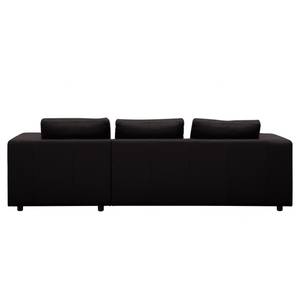 Ecksofa Brooklyn II Echtleder Echtleder Neka: Schwarz - Longchair davorstehend rechts