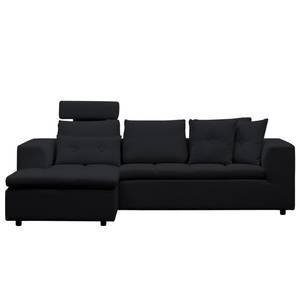 Ecksofa Brooklyn II Webstoff Webstoff Saia: Anthrazit - Longchair davorstehend links