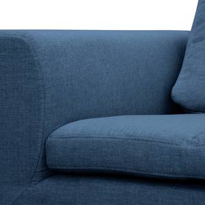 Hoekbank Brooklyn II geweven stof Geweven stof Anda II: Blauw - Longchair vooraanzicht links