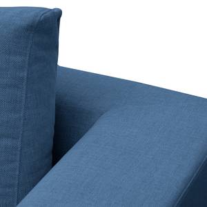 Hoekbank Brooklyn II geweven stof Geweven stof Anda II: Blauw - Longchair vooraanzicht links