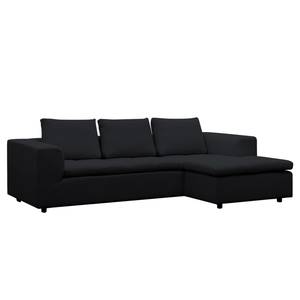 Ecksofa Brooklyn II Webstoff Webstoff Saia: Anthrazit - Longchair davorstehend rechts