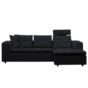 Ecksofa Brooklyn II Webstoff Webstoff Saia: Anthrazit - Longchair davorstehend rechts