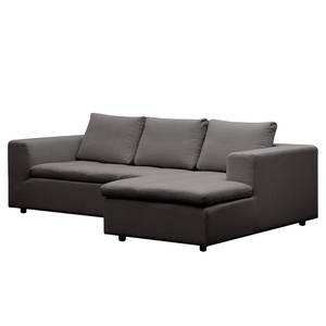 Ecksofa Brooklyn II Webstoff Webstoff Anda II: Anthrazit - Longchair davorstehend rechts