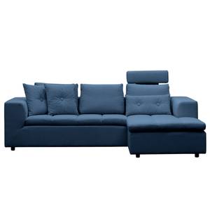 Ecksofa Brooklyn II Webstoff Webstoff Anda II: Blau - Longchair davorstehend rechts