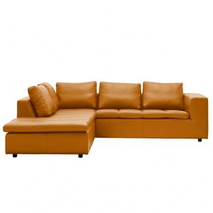 Ecksofa Brooklyn IV Echtleder Echtleder Neka: Cognac - Breite: 247 cm - Ottomane davorstehend links