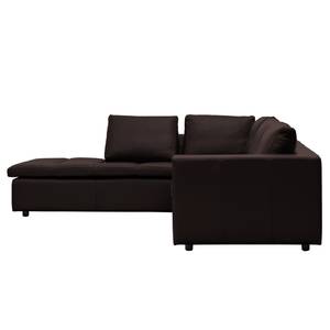 Ecksofa Brooklyn IV Echtleder Echtleder Neka: Dunkelbraun - Breite: 247 cm - Ottomane davorstehend links