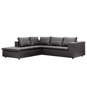 Ecksofa Brooklyn IV Echtleder Echtleder Neka: Grau - Breite: 247 cm - Ottomane davorstehend links