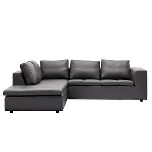 Ecksofa Brooklyn IV Echtleder Echtleder Neka: Grau - Breite: 247 cm - Ottomane davorstehend links