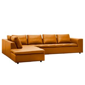 Ecksofa Brooklyn IV Echtleder Echtleder Neka: Cognac - Breite: 312 cm - Ottomane davorstehend links