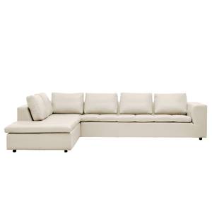 Ecksofa Brooklyn IV Echtleder Echtleder Neka: Creme - Breite: 312 cm - Ottomane davorstehend links