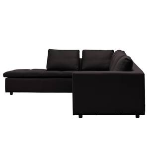 Ecksofa Brooklyn IV Echtleder Echtleder Neka: Schwarz - Breite: 312 cm - Ottomane davorstehend links