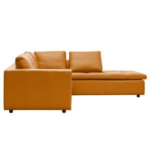 Ecksofa Brooklyn IV Echtleder Echtleder Neka: Cognac - Breite: 247 cm - Ottomane davorstehend rechts