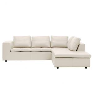 Ecksofa Brooklyn IV Echtleder Echtleder Neka: Creme - Breite: 247 cm - Ottomane davorstehend rechts