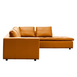 Ecksofa Brooklyn IV Echtleder Echtleder Neka: Cognac - Breite: 312 cm - Ottomane davorstehend rechts