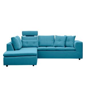 Ecksofa Brooklyn IV Webstoff Webstoff Anda II: Türkis - Breite: 247 cm - Ottomane davorstehend links