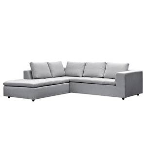 Ecksofa Brooklyn IV Webstoff Webstoff Saia: Hellgrau - Breite: 247 cm - Ottomane davorstehend links