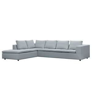 Ecksofa Brooklyn IV Webstoff Webstoff Anda II: Silber - Breite: 312 cm - Ottomane davorstehend links