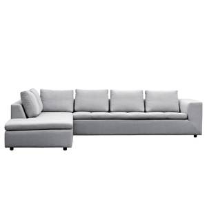 Ecksofa Brooklyn IV Webstoff Webstoff Saia: Hellgrau - Breite: 312 cm - Ottomane davorstehend links