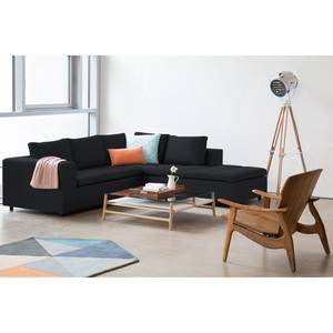 Ecksofa Brooklyn IV Webstoff Webstoff Saia: Anthrazit - Breite: 247 cm - Ottomane davorstehend rechts