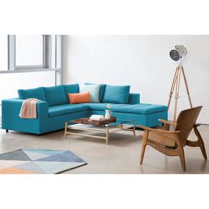 Ecksofa Brooklyn IV Webstoff Webstoff Anda II: Türkis - Breite: 247 cm - Ottomane davorstehend rechts