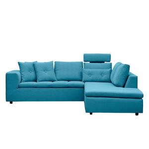 Ecksofa Brooklyn IV Webstoff Webstoff Anda II: Türkis - Breite: 247 cm - Ottomane davorstehend rechts