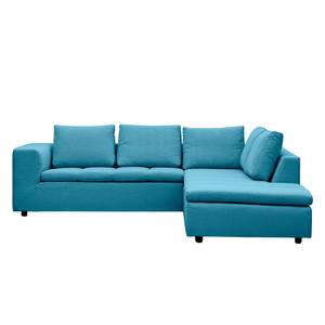 Ecksofa Brooklyn IV Webstoff Webstoff Anda II: Türkis - Breite: 247 cm - Ottomane davorstehend rechts