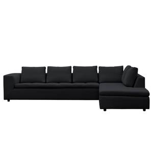 Ecksofa Brooklyn IV Webstoff Webstoff Saia: Anthrazit - Breite: 312 cm - Ottomane davorstehend rechts