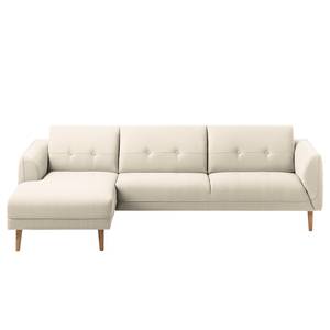 Ecksofa Cala I Strukturstoff Webstoff Osta: Altweiß - Longchair davorstehend links - Beige