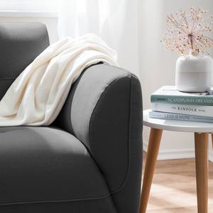 Ecksofa Cala I Strukturstoff Webstoff Osta: Anthrazit - Longchair davorstehend links - Beige