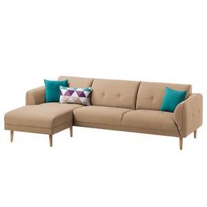 Ecksofa Cala I Strukturstoff Webstoff Osta: Cappuccino - Longchair davorstehend links - Beige