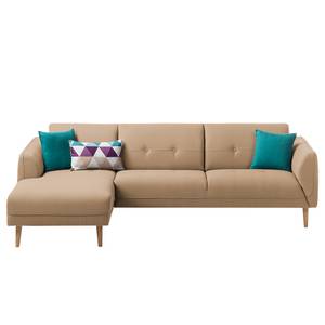 Ecksofa Cala I Strukturstoff Webstoff Osta: Cappuccino - Longchair davorstehend links - Beige