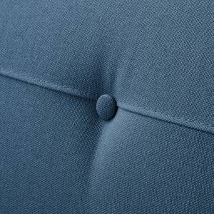 Canapé d'angle Cala I Tissu structuré Tissu Osta: Bleu foncé - Méridienne courte à droite (vue de face) - Beige