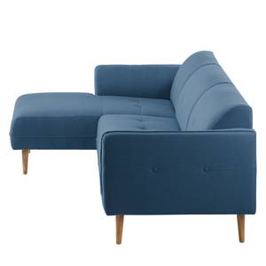 Hoekbank Cala I structuurstof Stof Osta: Donkerblauw - Longchair vooraanzicht links - Beige