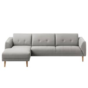 Ecksofa Cala I Strukturstoff Webstoff Osta: Graubraun - Longchair davorstehend links - Beige