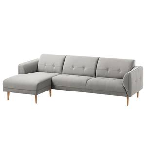 Ecksofa Cala I Strukturstoff Webstoff Osta: Graubraun - Longchair davorstehend links - Beige