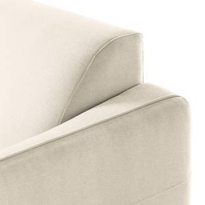 Canapé d'angle Cala I Tissu structuré Tissu Osta: Blanc vieilli - Méridienne courte à gauche (vue de face) - Noir