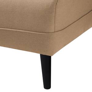 Ecksofa Cala I Strukturstoff Webstoff Osta: Cappuccino - Longchair davorstehend links - Schwarz