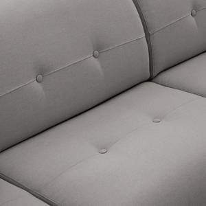 Canapé d'angle Cala I Tissu structuré Tissu Osta: Marron gris - Méridienne courte à droite (vue de face) - Noir