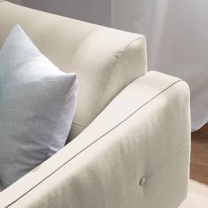 Canapé d'angle Cala I Tissu structuré Tissu Osta: Blanc vieilli - Méridienne courte à droite (vue de face) - Beige