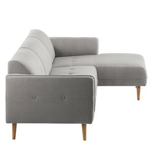 Ecksofa Cala I Strukturstoff Webstoff Osta: Graubraun - Longchair davorstehend rechts - Beige