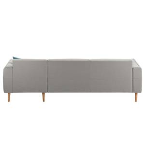 Ecksofa Cala I Strukturstoff Webstoff Osta: Graubraun - Longchair davorstehend rechts - Beige