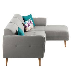 Ecksofa Cala I Strukturstoff Webstoff Osta: Graubraun - Longchair davorstehend rechts - Beige